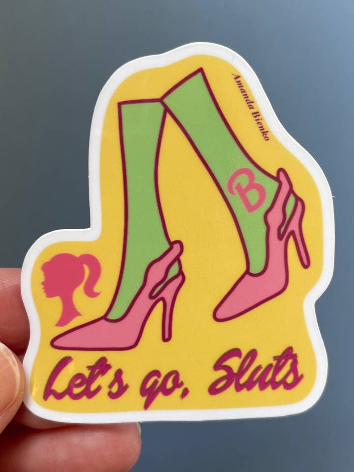 Calcomanía o imán para zapatos de zorra con sexo positivo de Barbie para venta al por mayor de A.J.B- art goodies