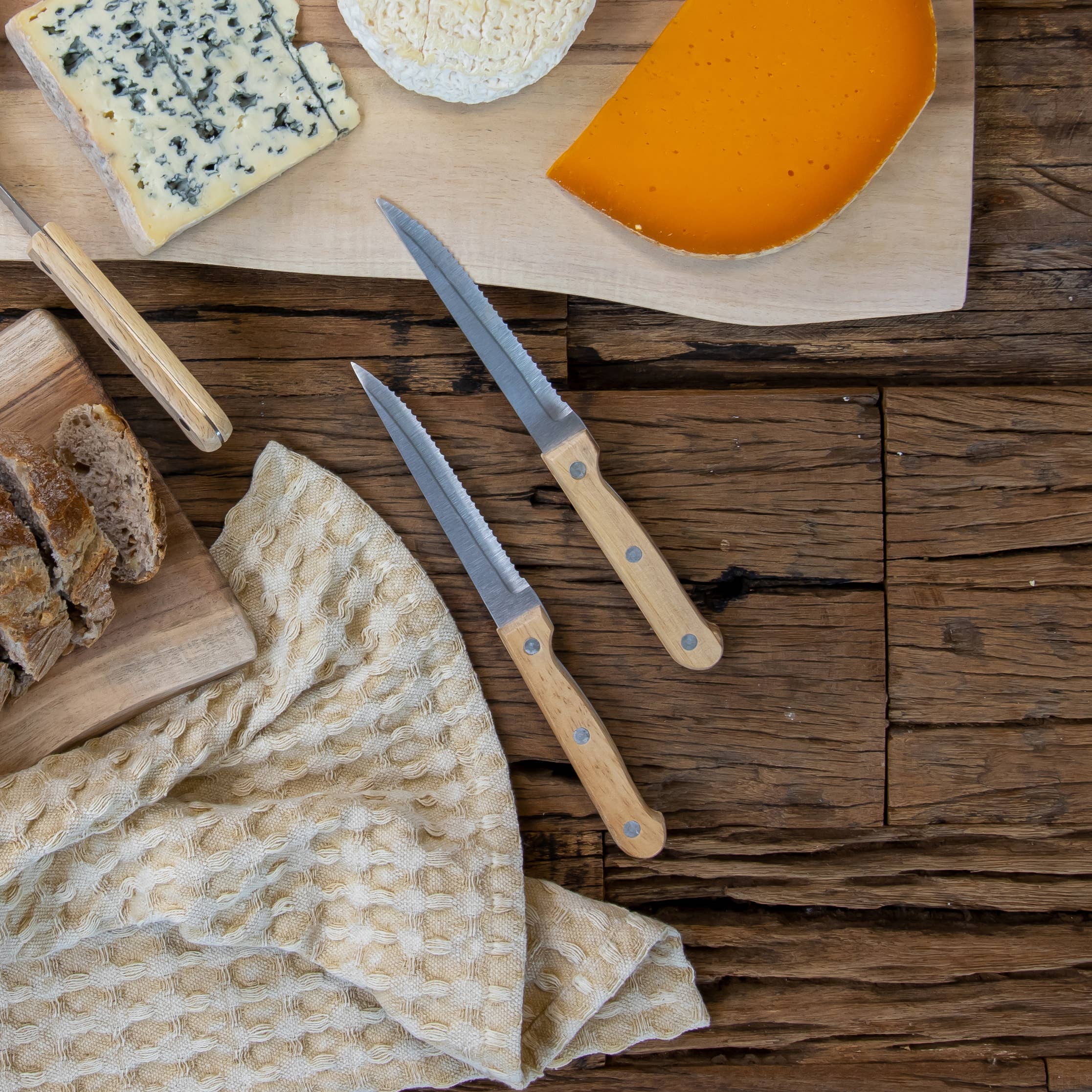 Novastyl - Vendita all'ingrosso Coltelli da cucina/multiuso - Set di 6 coltelli da bistecca con lama in acciaio inox e manico in legno1