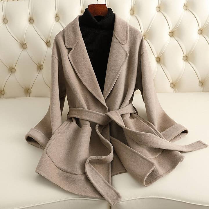 Cappotto in misto lana solido a doppia faccia per la vendita all'ingrosso da parte di UZ Wholesale Store