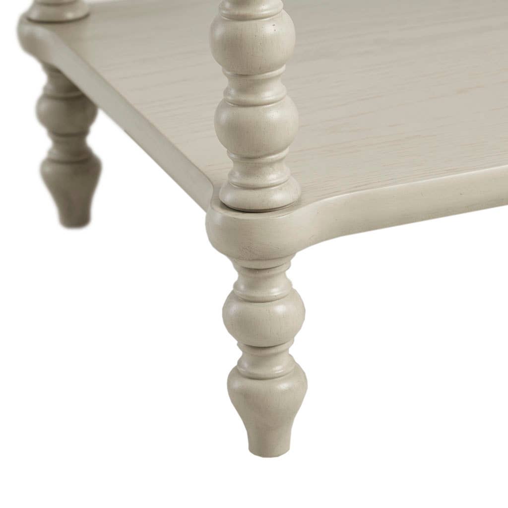 Olliix - Vente Meuble de chambre - Table de nuit Farmhouse en bois avec pieds tournés, crème7