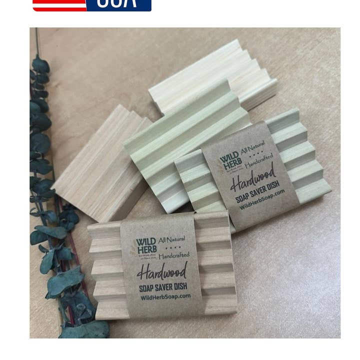 Portasapone: realizzato a mano negli Stati Uniti in legno duro per la vendita all'ingrosso da parte di Wild Herb Soap Co