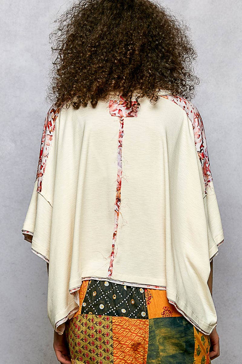 Pol Clothing - Wholesale Knit Top - Women's - Floral Print Patch Button Down Short Sleeve Top8