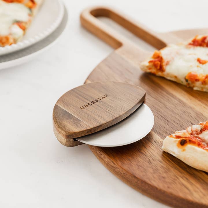 UBERSTAR - Wholesale Pizza Wheel - Acacia Pizza Wheel Cutter - Natural1