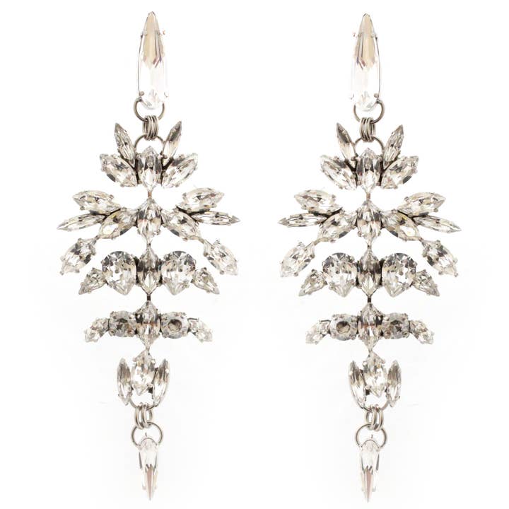 TITANIDE CRYSTAL CHANDELIER EARRINGS for wholesale by House of Emmanuele