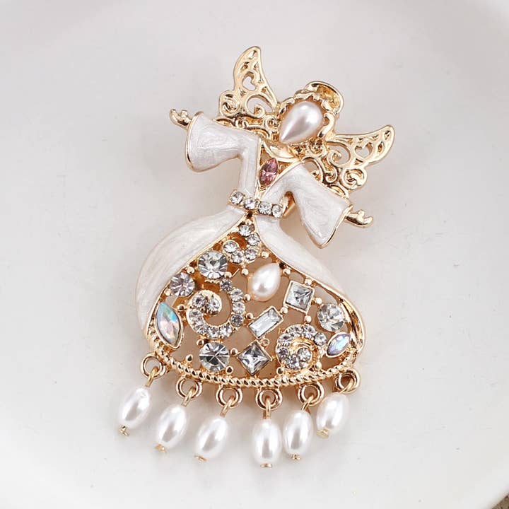 Krystalengel Broche/Vedhæng for engroshandel hos Seasons Jewelry