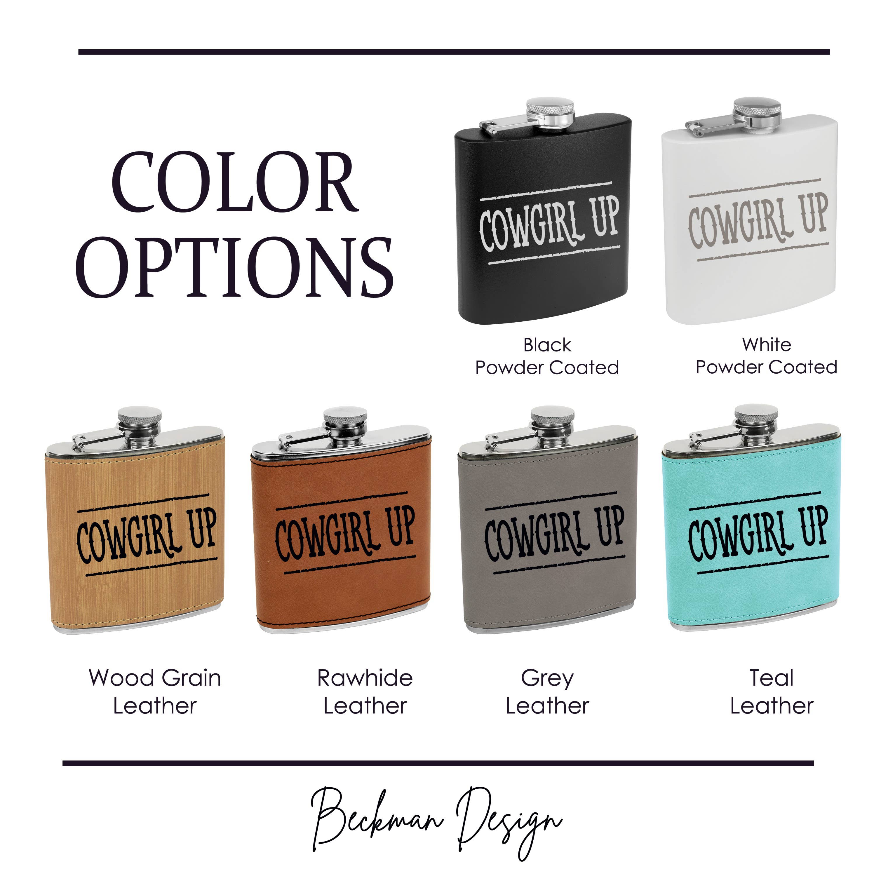 Beckman Design - Wholesale Flask - Flask-  Cowgirl Up1
