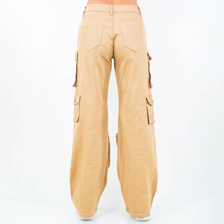 American Bazi - Wholesale Pants - Women's - HIGH WAIST WIDE LEG POCKET PANTS-RJH305892