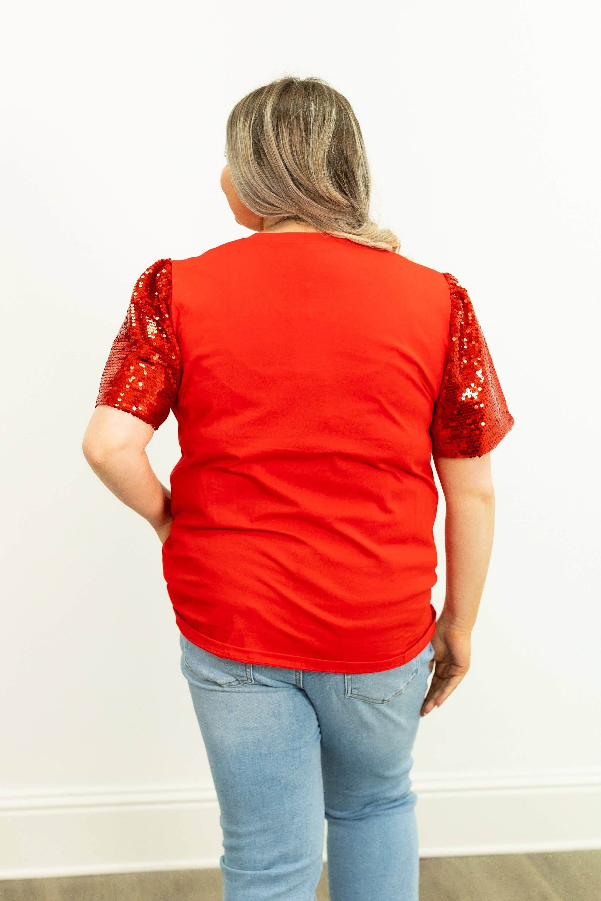 Christmas Presents on Princess Top, Red for wholesale on Faire7