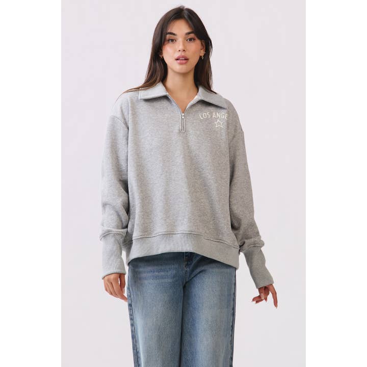 Felpa con cerniera in pile pesante per la vendita all'ingrosso da parte di Honey Mango