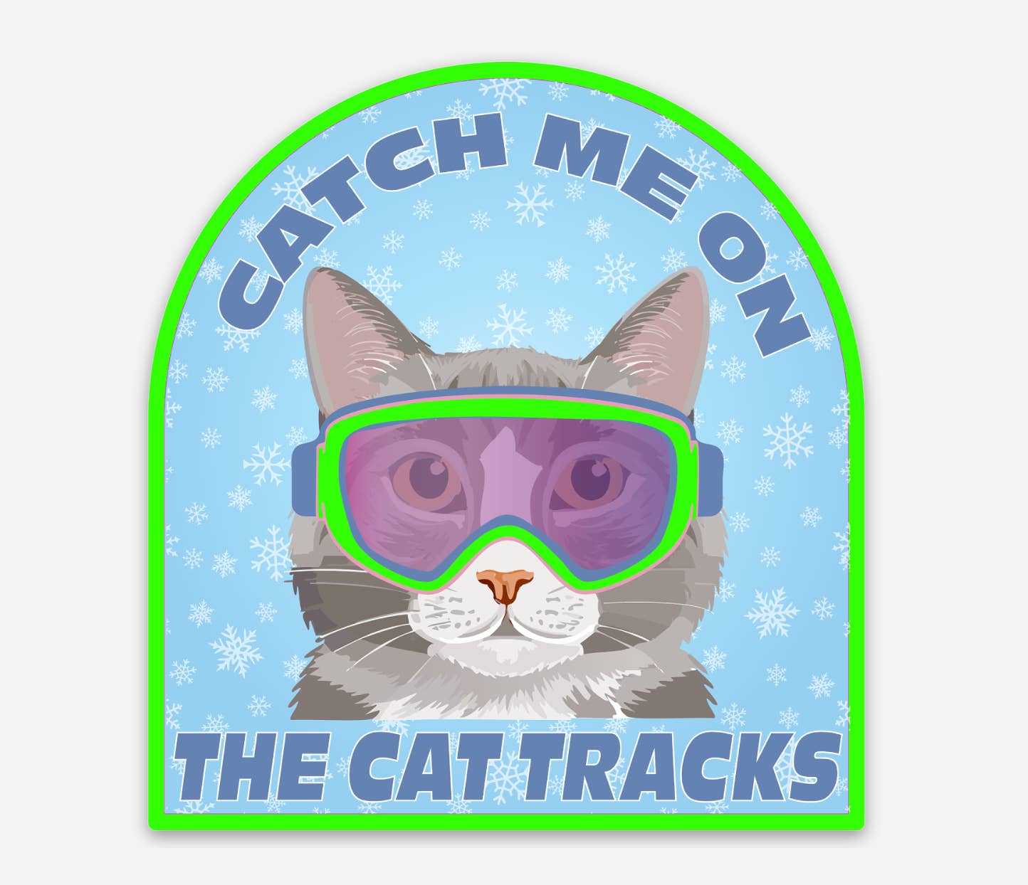 Made of Mountains – wholesale Klistermärke – Fånga mig på kattspåren retro skidklistermärke
