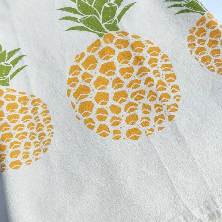 The High Fiber - Vente Torchons - Torchon de cuisine en ananas, torchon imprimé à la main, tropical1