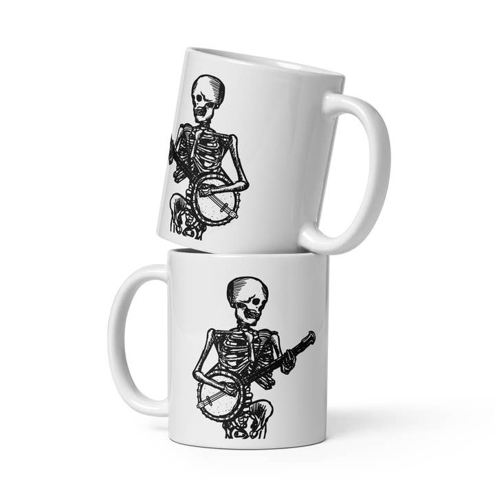 Krus af skeletter, der spiller mandolin/Fiddle/Banjo/Guitar for engroshandel hos Bellavance Ink