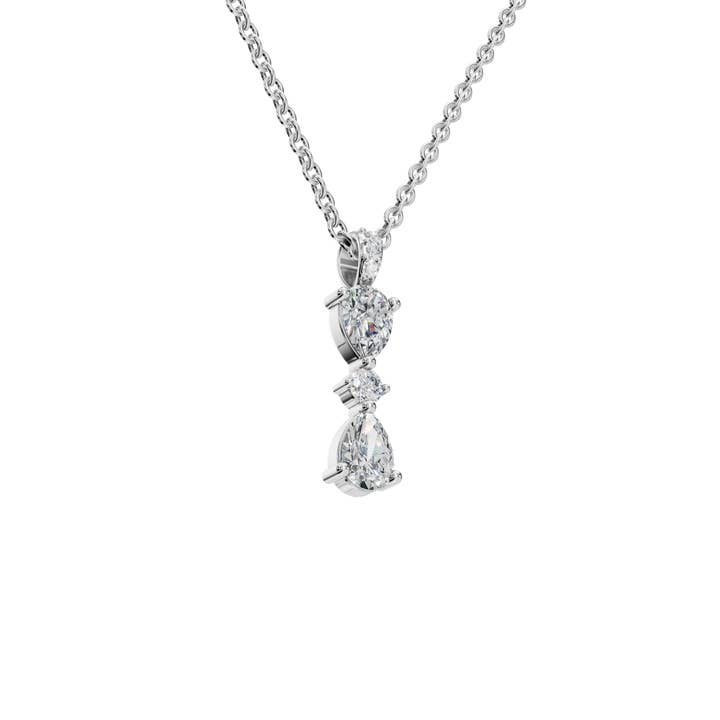 PureYou Jewelry - Wholesale Pendant/charm necklace - Trinity Pear-Cut Diamond Pendant, Diamond Drop Necklace7