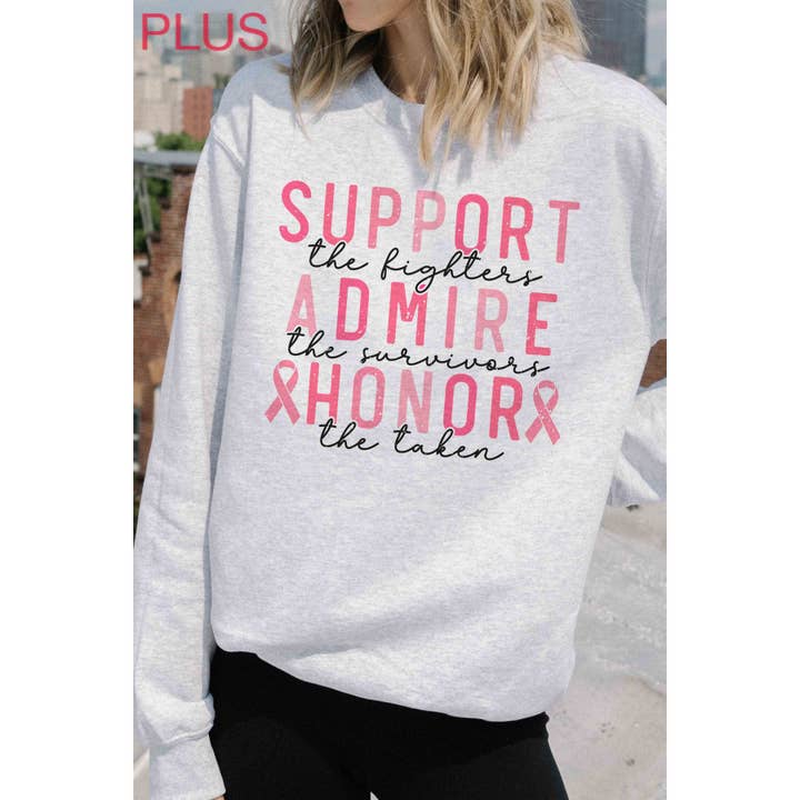 SUPPORT ADMIRE HONOR Plus Size Graphic Sweatshirt for wholesale by BLUME & CO.