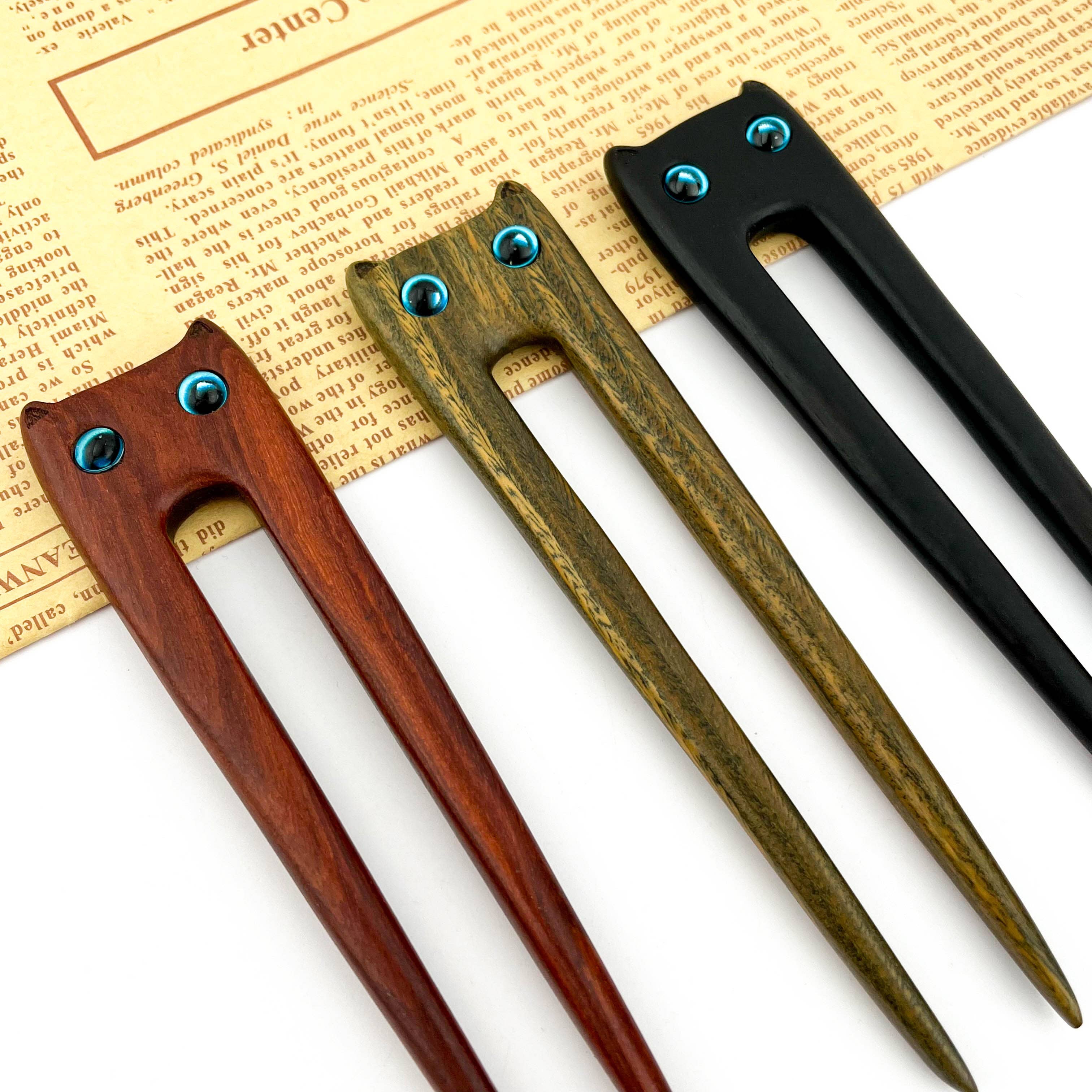 TheDivaSoap - Venta al por mayor Horquillas para el pelo - Horquilla de Gato Lindo, Horquilla de Sándalo5