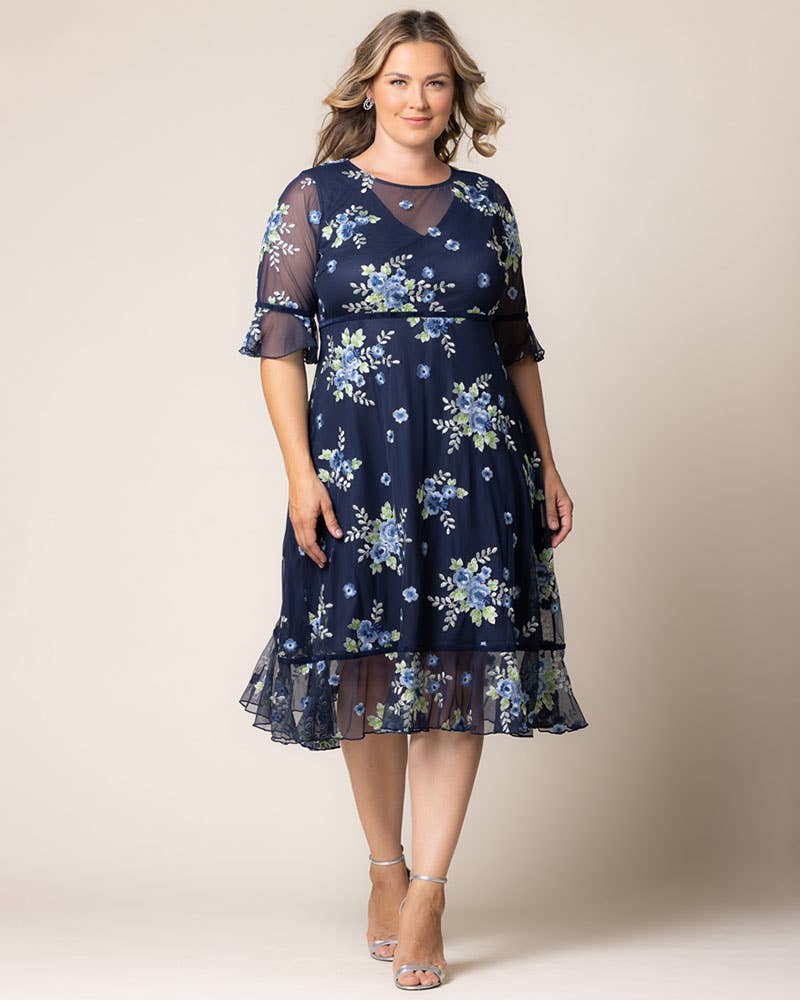 Kiyonna - Wholesale Dress - Women's - Wildflower Embroidered Dress - Plus Size17