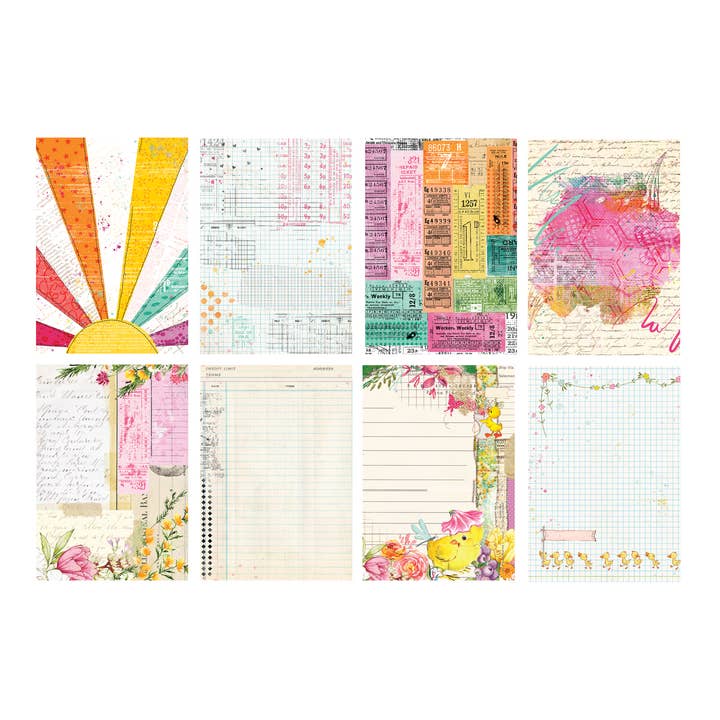 Pretty Little Studio - Wholesale Scrapbook - Sun Kissed Ledger 6x9 Single Sided Paper Pack - 16 sheets - Sunkissed Collection