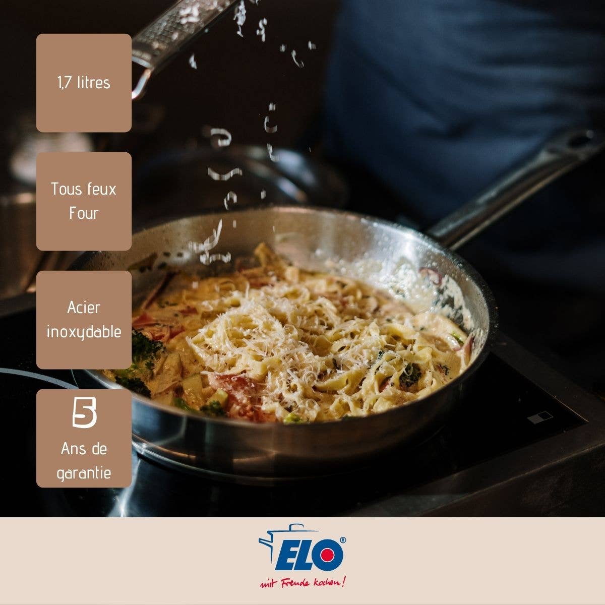 Elo - Wholesale Pan - 24 cm 1.7 litre stainless steel frying pan without coating3