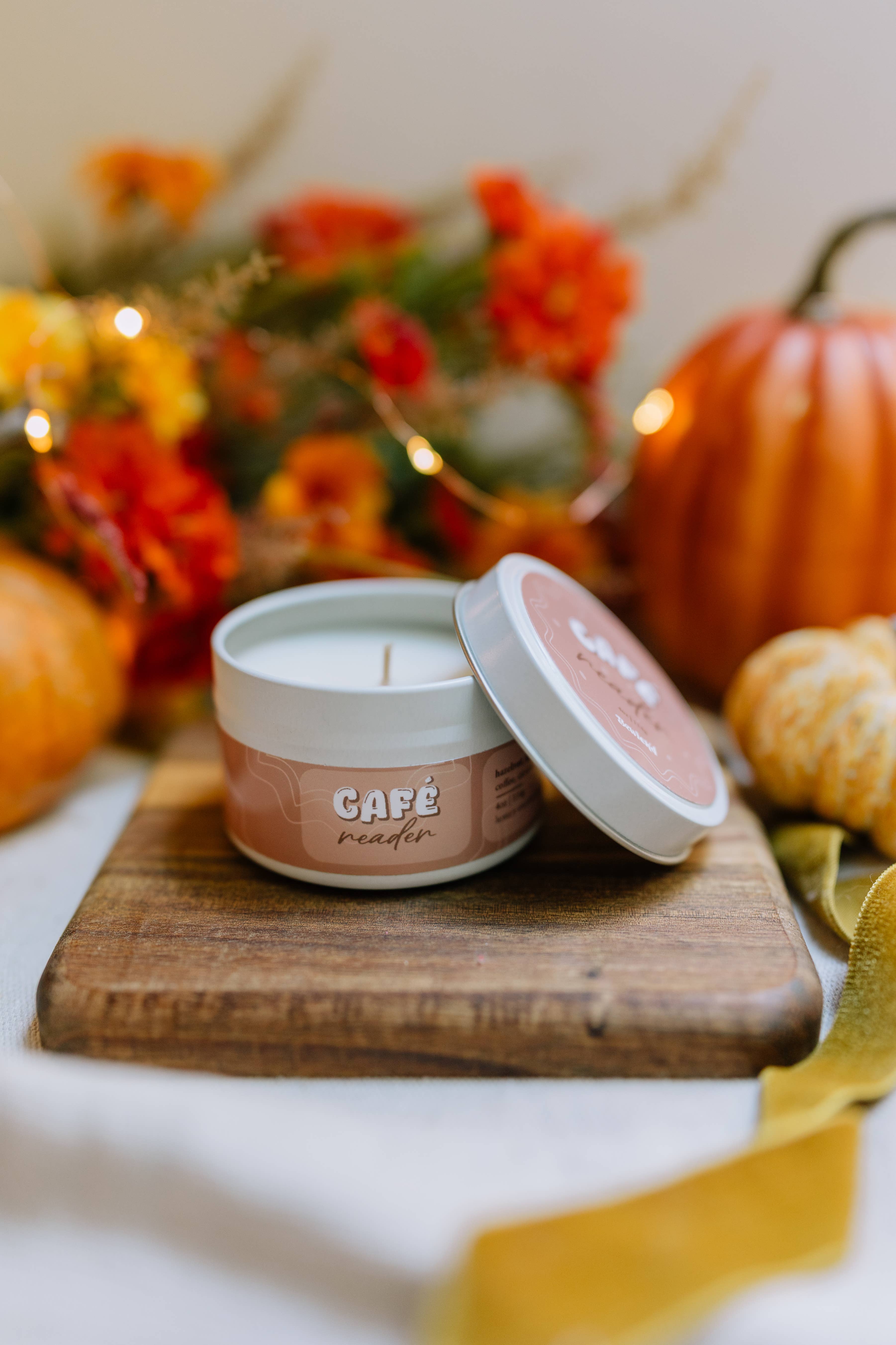 Bewick'd Studio - Wholesale Travel Candles - Cafe Reader Candle - 4oz Book-Inspired Luxury Coconut Wax