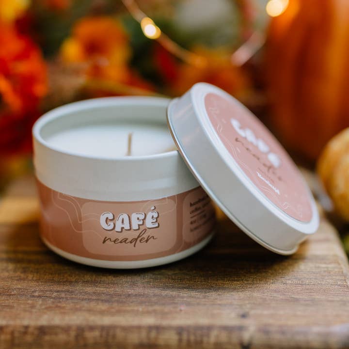Bewick'd Studio - Wholesale Travel Candles - Cafe Reader 4oz Candle - Book-Inspired Luxury Coconut Wax0
