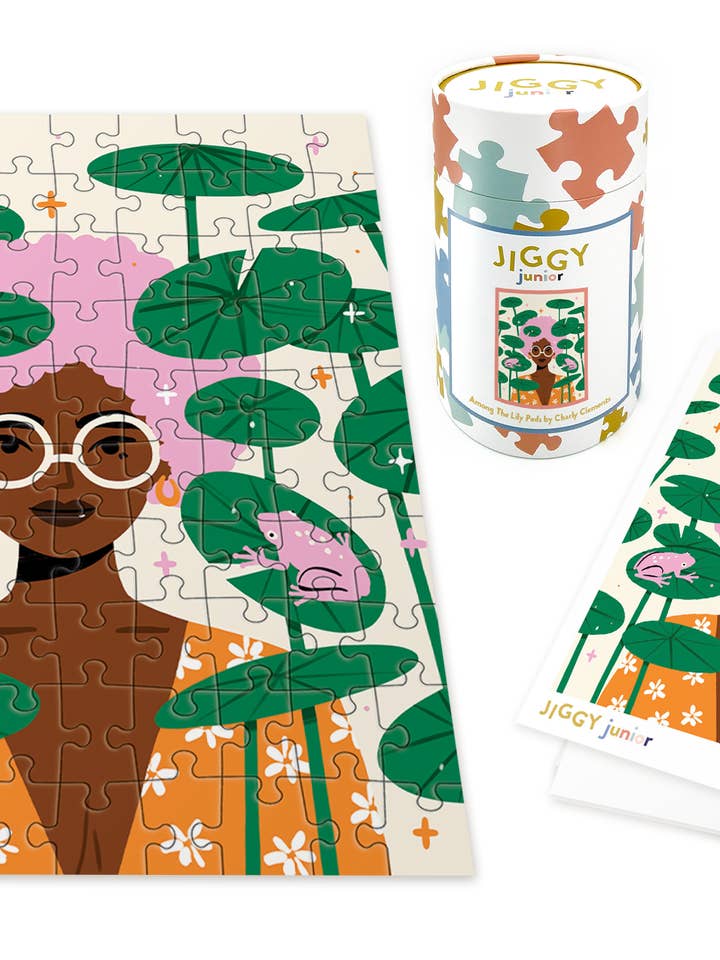 JIGGY Junior 100pc: Among The Lily Pads by Charly Clements for wholesale by JIGGY Puzzles