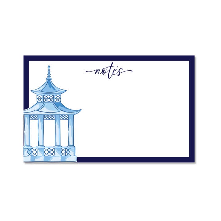 BLÅ PAGOD + MARINBLÅ ANTECKNINGAR BLOCK | STUDIO LAGER för wholesale av B. ROWE & CO.