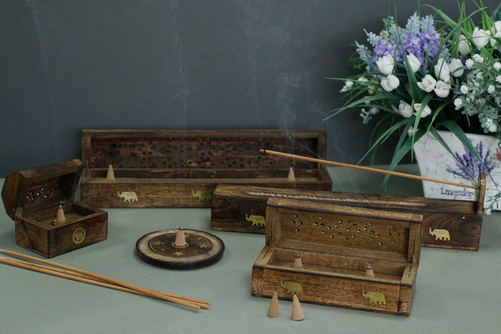 Ancient Wisdom – wholesale Incense – Smoke Boxes Natural Mango Wood5