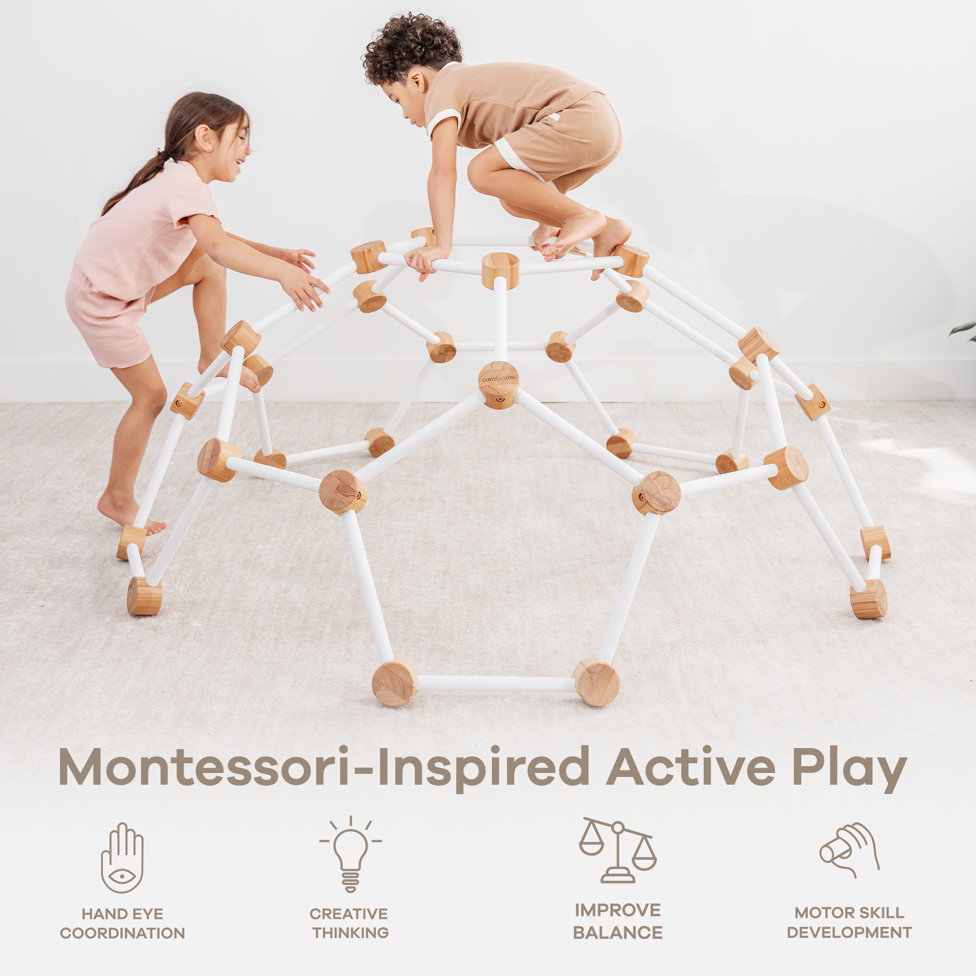 Comfy Cubs - Wholesale Wood Toy - Kids - Wooden Toddler Play Gym, Montessori Climber by Comfy Cubs18