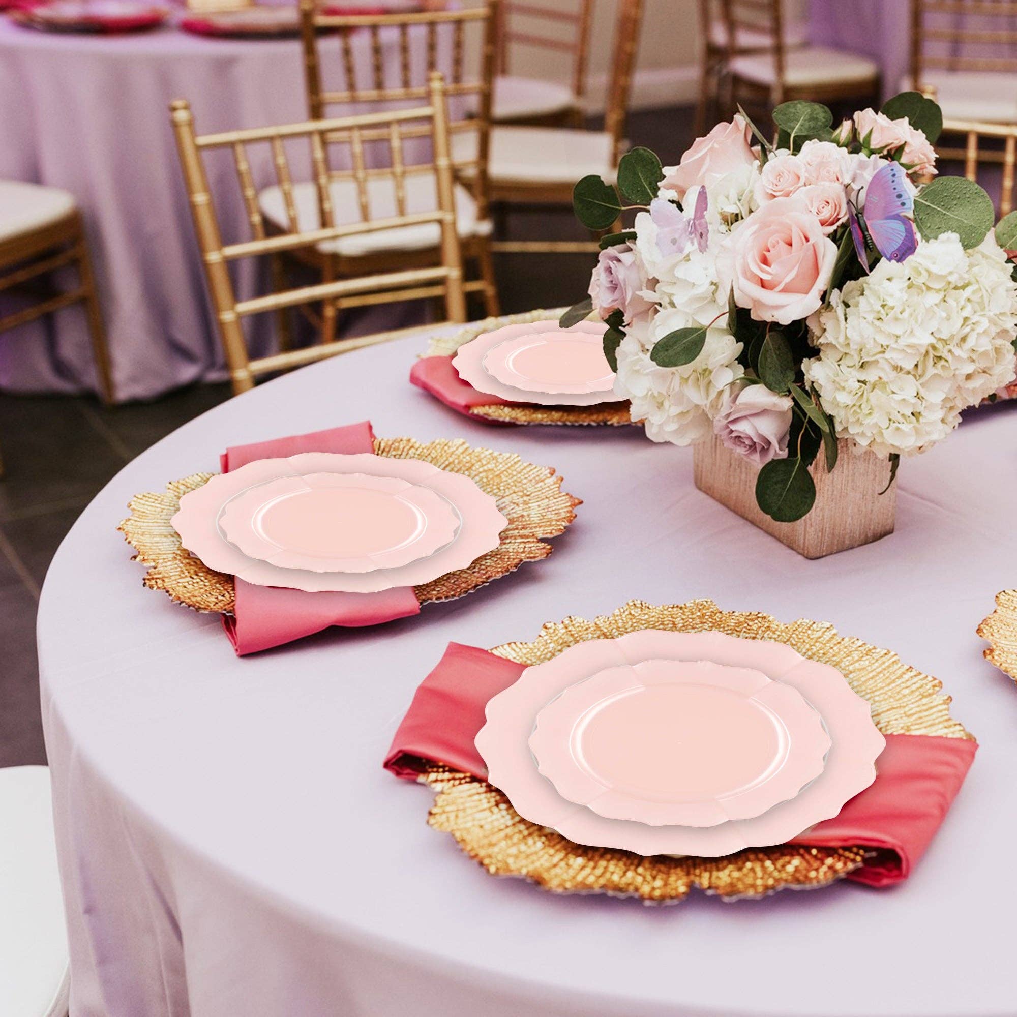 Smarty had a Party - Wholesale Dinnerware Set - Pearl Pink Round Lotus Dinnerware Value Set - 20 Sets8