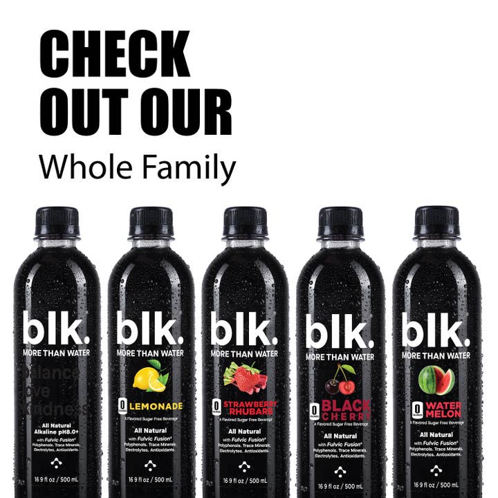 blk. water - Wholesale Flavored/Infused Water (Non-Carbonated) - blk. Water Strawberry Rhubarb, 1 Liter 12 Pack, Bottles