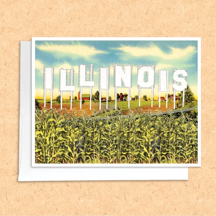 Cartão de saudação peculiar de Illinois Sign por atacado de Colossal Sanders