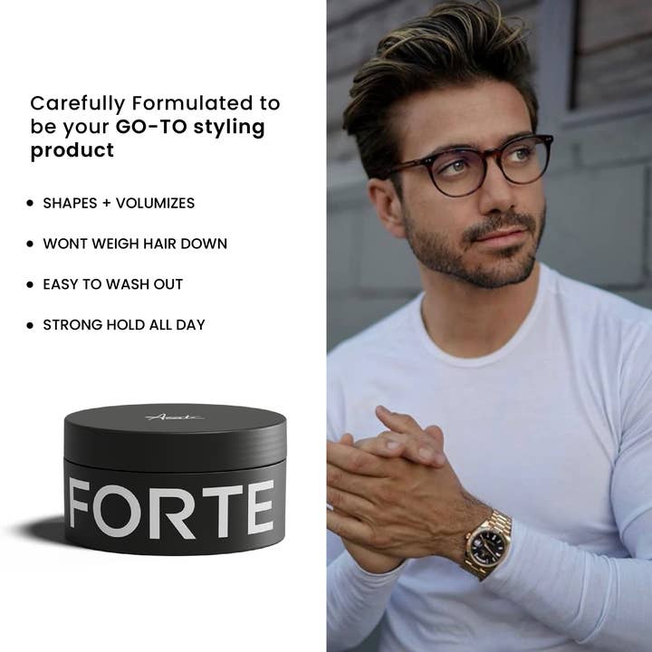 Forte Series, Inc. - Wholesale Hair Texture Clay - Men's - Molding Paste - Flexible Hold, Easy Washout - 2.5 Oz