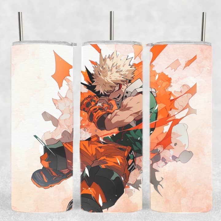 Bakugo Orange MHA My Hero Academia Anime Manga Tumbler for wholesale by The Geek Boutique