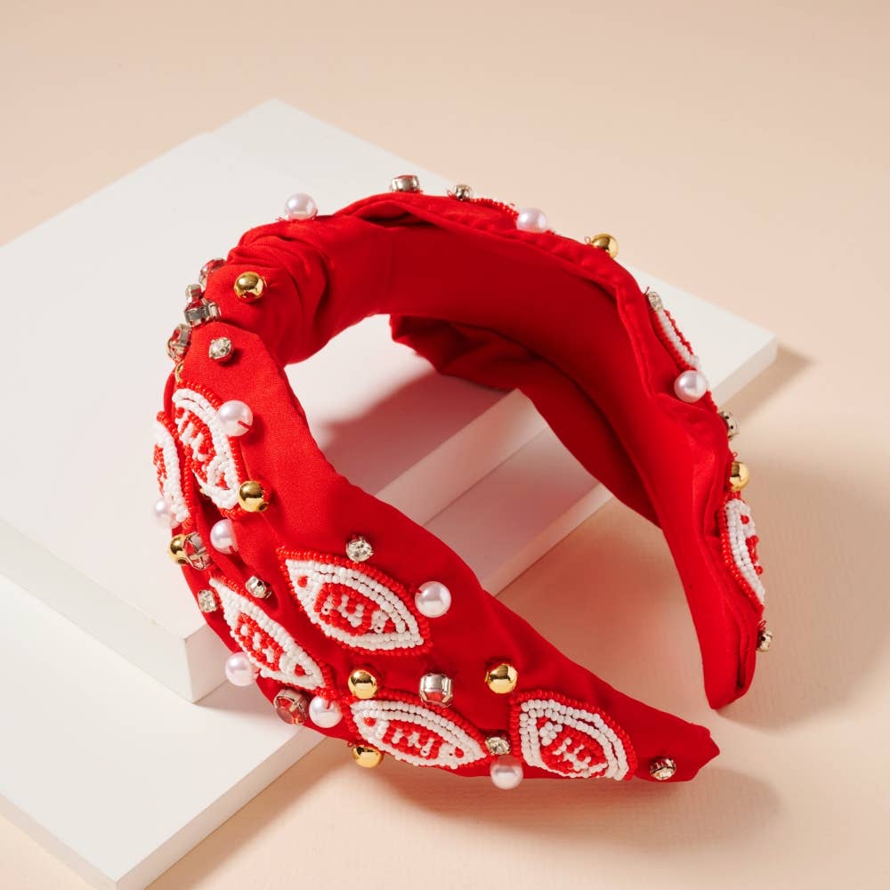 Frem - Wholesale Fashion Headband - Women's - Gameday Pearls and Seed Beads Headband22