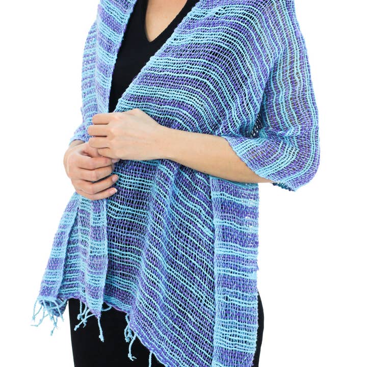 Écharpe en coton tissé Spring Breeze pour la vente par NOVICA