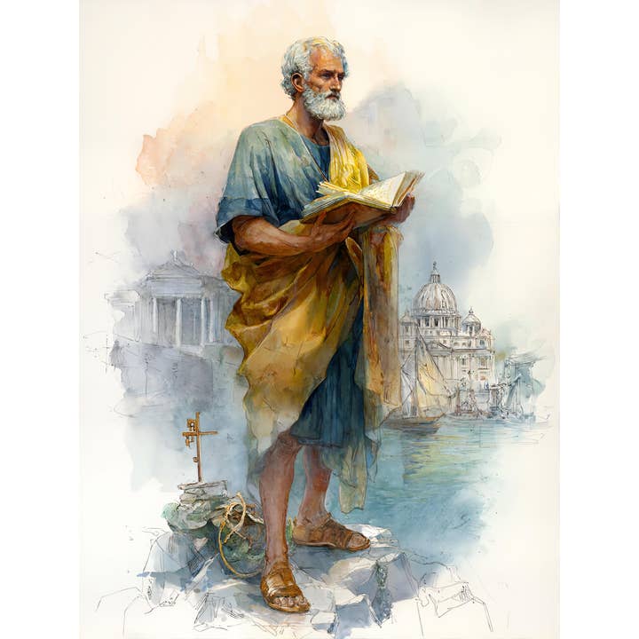 Saint Pierre - Saint catholique - Aquarelles pour la vente par Chesapeake Farms LLC