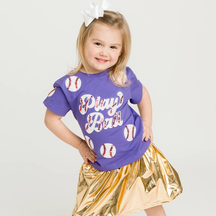 Purple Play Ball Kid Shirt for wholesale by Belle Cher