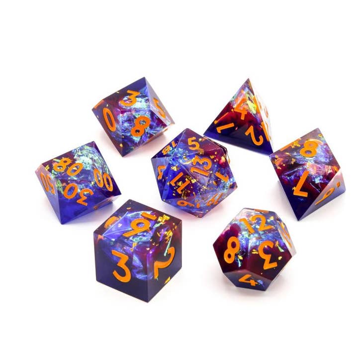 Astral Veil | Sharp Edge Dice | 7-Polyhedral Set for wholesale by Tabletop Dominion Limited