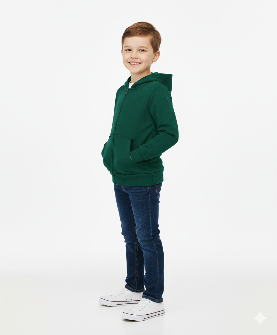 Unik Uniform Hoodie Zipper Jacket H. Green for wholesale on Faire3