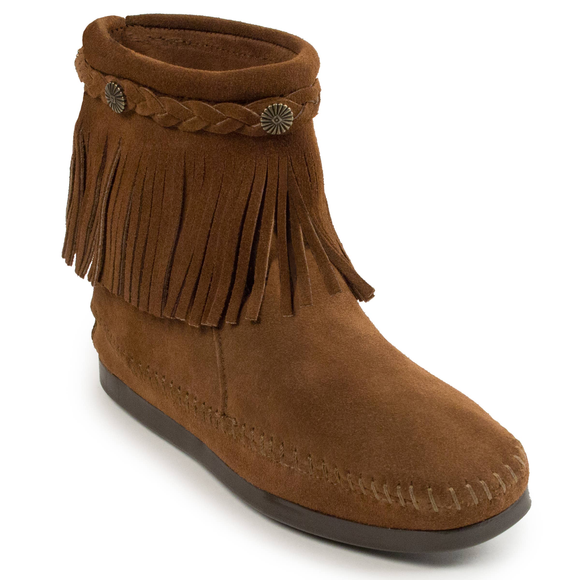 Minnetonka - Wholesale Booties - Women's - Women's Suede Fringe High Top Back Zip Ankle Boot Bootie6