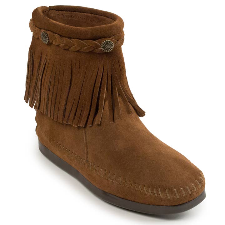 Minnetonka - Wholesale Booties - Women's - Women's Suede Fringe High Top Back Zip Ankle Boot Bootie6