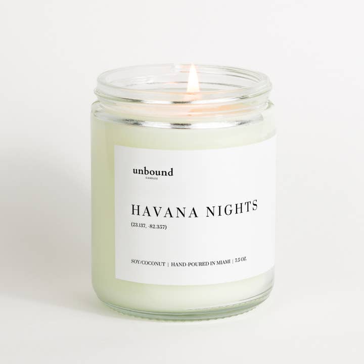 Havana Nights - Coconut Soy Destination Candle - 7.5oz for wholesale by Unbound Candles