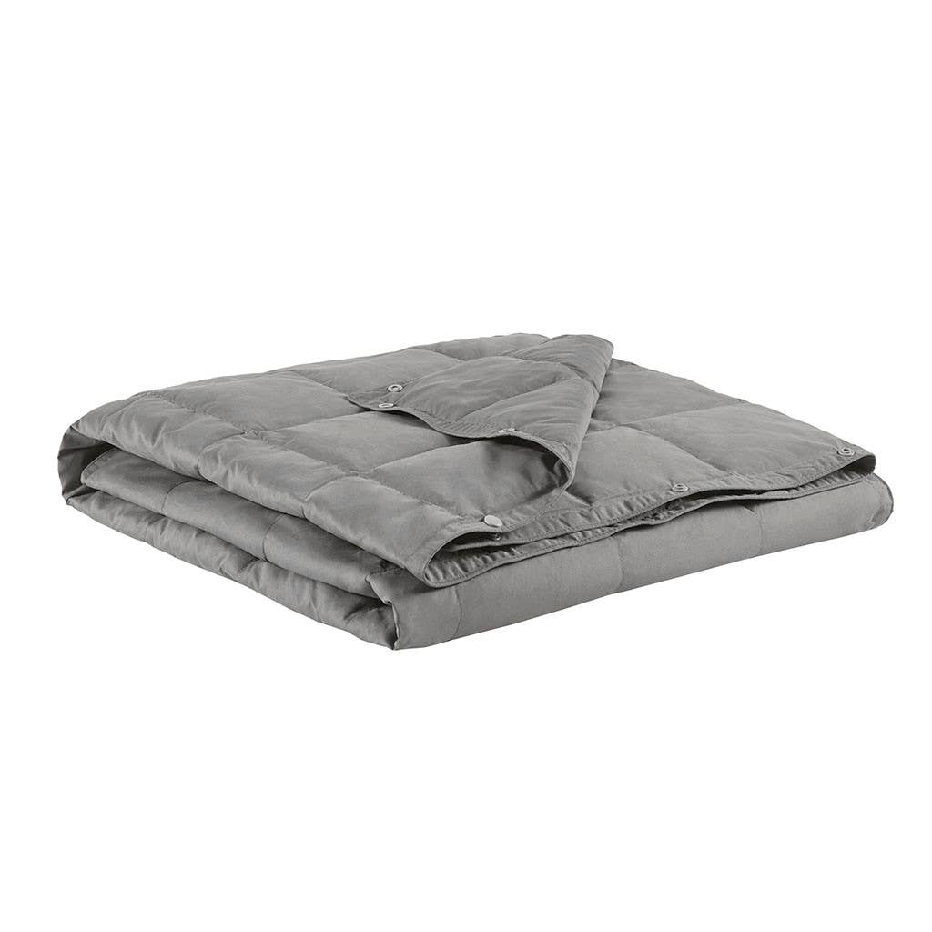 Olliix - Vente Plaids - Couverture portable de camping en duvet et plumes d'oie, gris10
