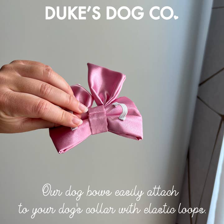 Duke's Dog Co. - Wholesale Pet Bow Tie - Dog - Dog Bow Tie | Sage Satin | Wedding Dog Bow 4