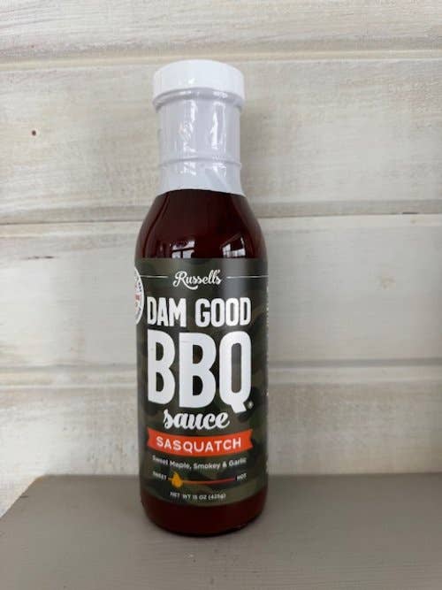 Sauce BBQ Sasquatch Dam Good pour la vente par Russell's BBQ