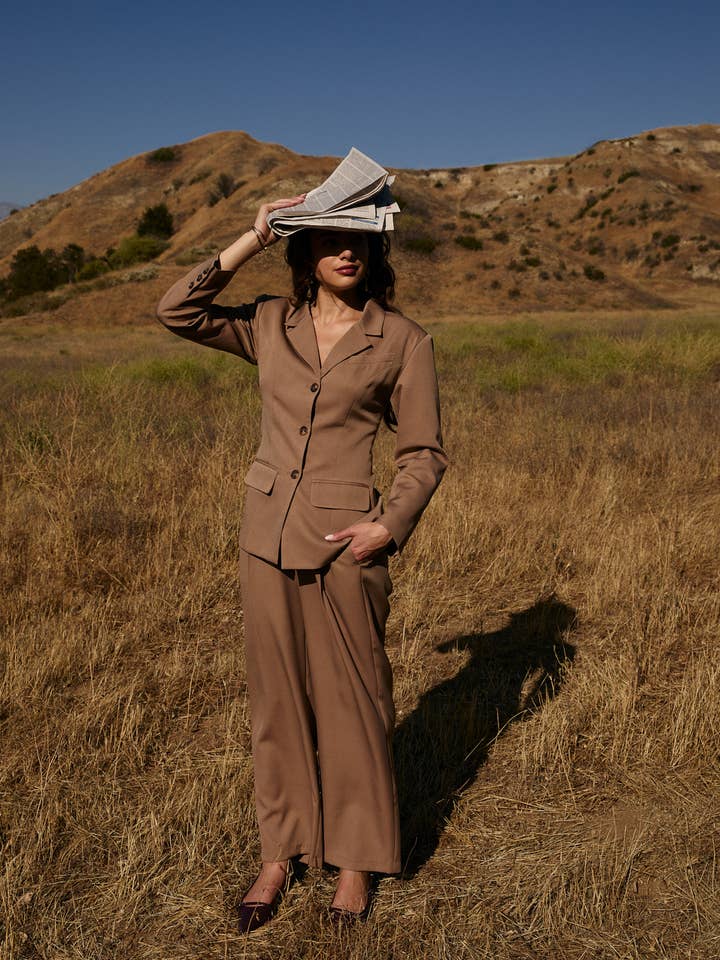 TAUPE PANTALONS DE COSTUME en vente sur Faire2