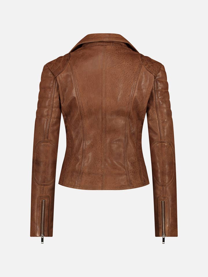 Amsterdam Heritage Leather Belts, Bags, Jackets & Apparel - Wholesale Leather Jacket - Women's - Munroe | Black and Cognac Women's Leather Jacket11