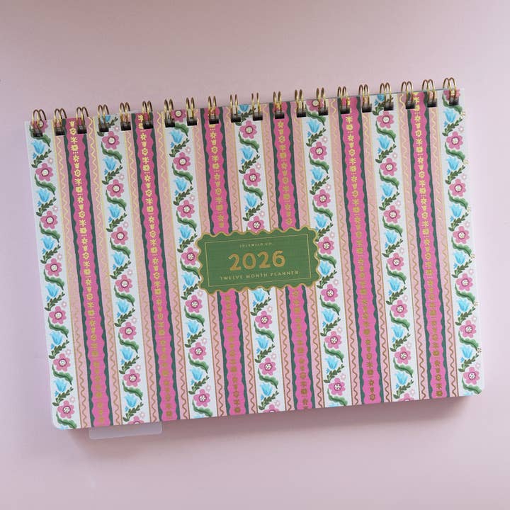Idlewild Co. - Wholesale Planner - 2026 Desktop Planner, Block Print Stripe3