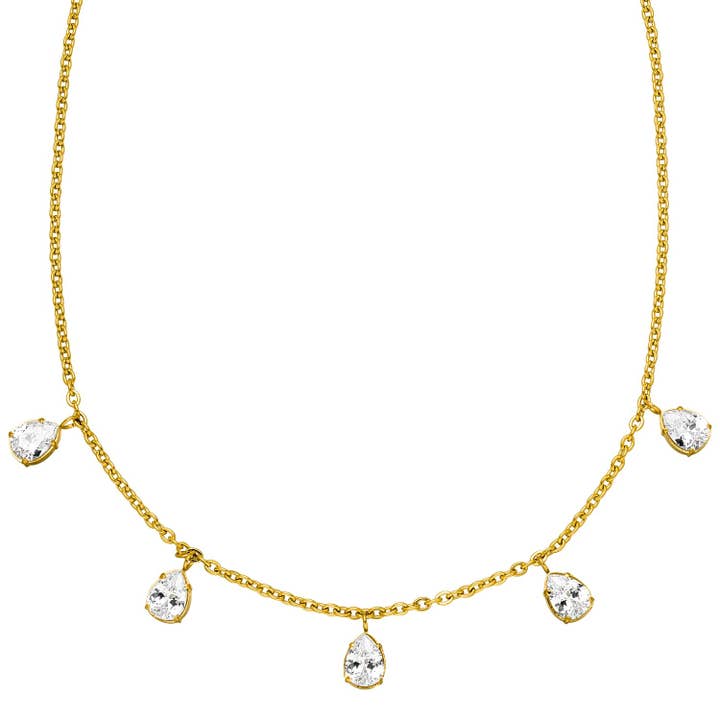 Collar Diana chapado en oro de 18 quilates para venta al por mayor de Schmuckgroßhandel