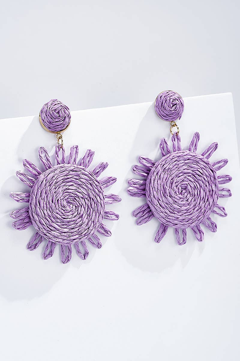 BYREN | ÉLINE L'ATELIER - Wholesale Dangle Earrings - Straw earrings with steel stud 124NN075